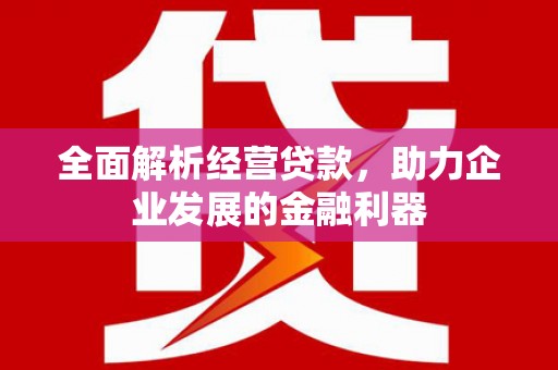锦江全面解析经营贷款，助力企业发展的金融利器