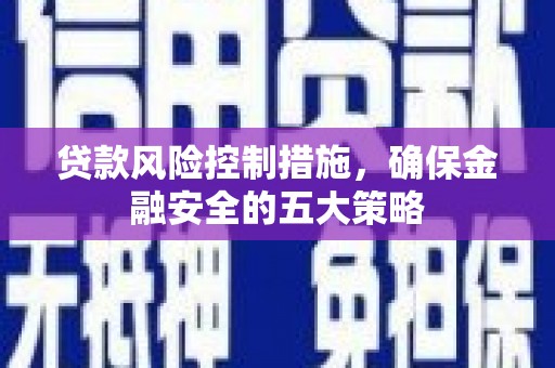 锦江贷款风险控制措施，确保金融安全的五大策略